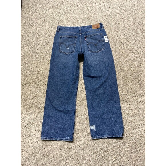 32 Levi's 90s High-Rise Buttonfly Ribcage Straight Ankle Crop Distressed - Picture 5 of 8